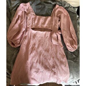 ASTR Women’s Dress Cut-out Tie M Ballet Pink Spring Cottagecore Party